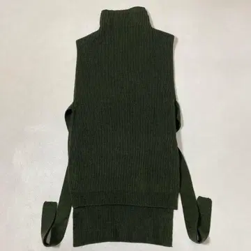 AMERI VINTAGE 사이드 버튼 벨트 하이넥 롱 니트 베스트