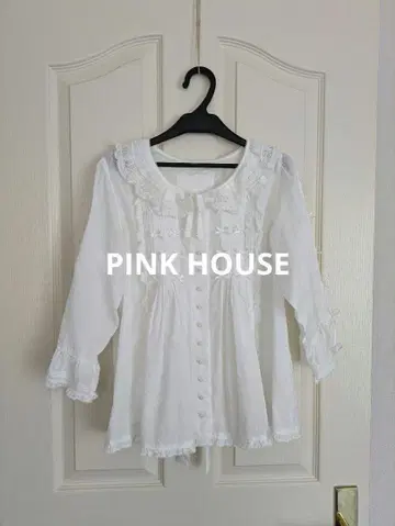 PINK HOUSE 핑크하우스 프릴 블라우스 7부 소매