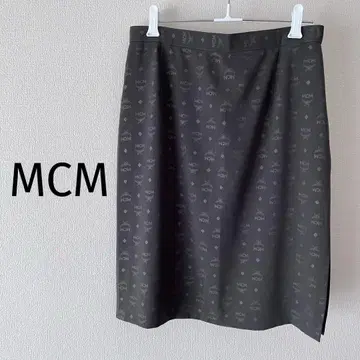 MCM 올 패턴 프린트 패턴 로고 타이트 미니 스커트 빈티지