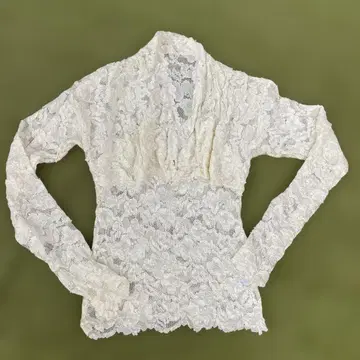 Hanky panky 화이트 레이스 롱 슬리브 상의