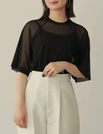louren stripe sheer tops