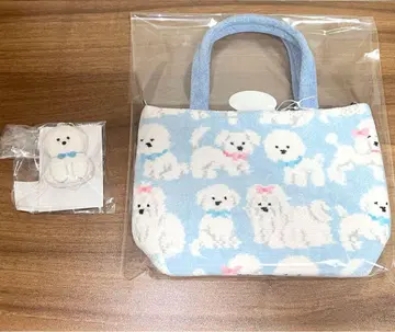 페이러 모후모후 강아지 개 무늬 토트백과 참 세트