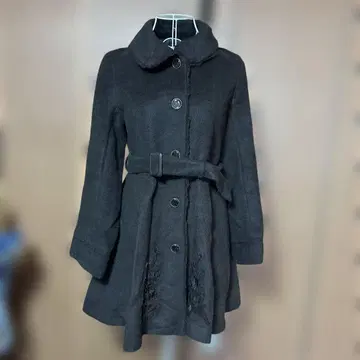 axes femme 브라운 롱 코트 라운드 칼라