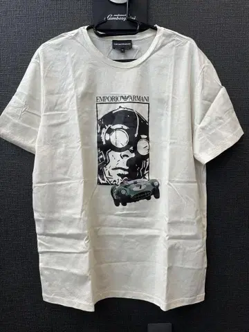 EMPORIO ARMANI 그래픽 T셔츠 아이보리 XL