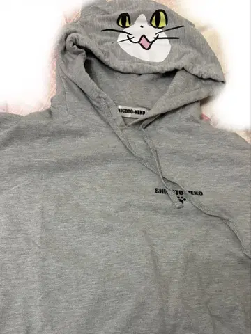 현장 고양이 / 일하는 고양이 후드 부착 T셔츠