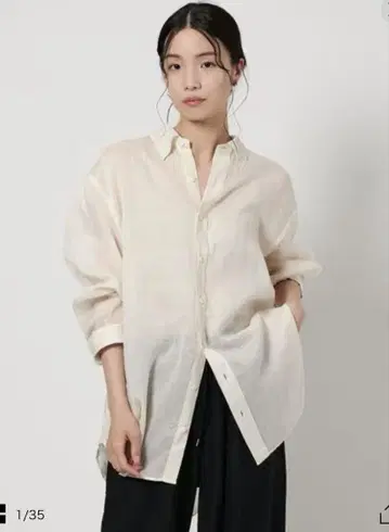 린넨 빅 셔츠 워셔블