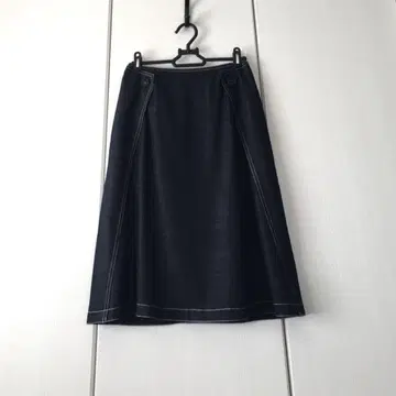 Rene 데님라이크 스티치 스커트