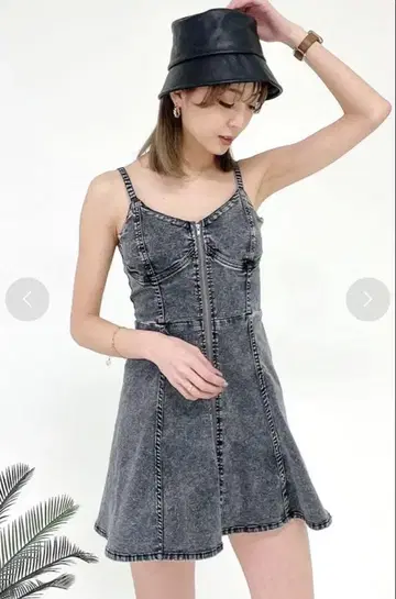 GYDA 데님 미니 원피스 블랙