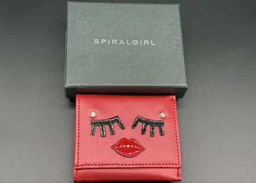 SPIRALGIRL 립 디자인 3단 폴더형 미니 지갑