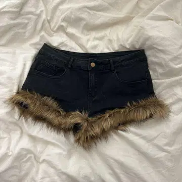 퍼 달린 데님 로우라이즈 숏팬츠 헤이세이 y2k 그런지