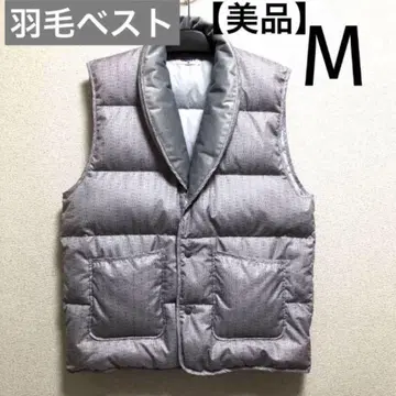 군제 다운 베스트 그레이 M 남성용 깃털 홈웨어 방한복