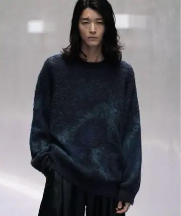 WYM MOHAIR BLEND JACQUARD SHAGGY KNIT