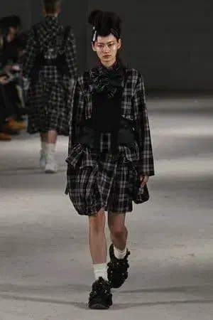 noir kei ninomiya 24aw 체크 무늬 랩 스커트 S 사이즈