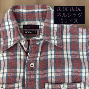 [새상품급] BLUE/BLUE 인디고 염색 체크 플란넬 셔츠