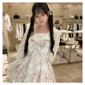 LIZLISA 리즈리사 Sewing Bear 패턴 셋업 블루