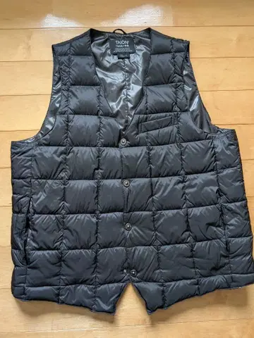TAION 블랙 다운 베스트 XL