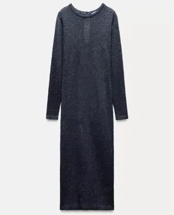 [ 미사용품/럭셔리 ] ZARA 별똥별 스팽글 롱 니트 원피스 S