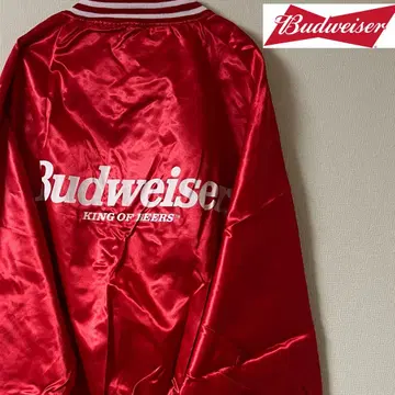 Budweiser 새틴 나일론 바시티 자켓/레드