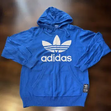 adidas 오리지널 파랑 후드 부착 후드티 L 사이즈