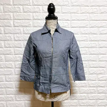 KEITH [ 40 ] 스트라이프 면린넨 자켓 네이비 출퇴근 식전