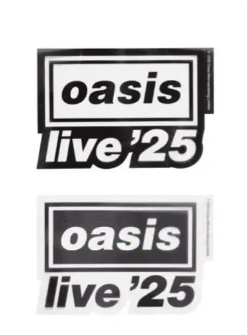 oasis live '25 로고 스티커 2개 세트