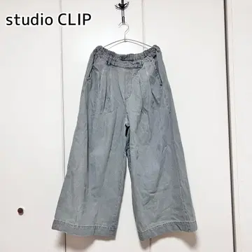 studio CLIP 데님 와이드 팬츠 (그레이)