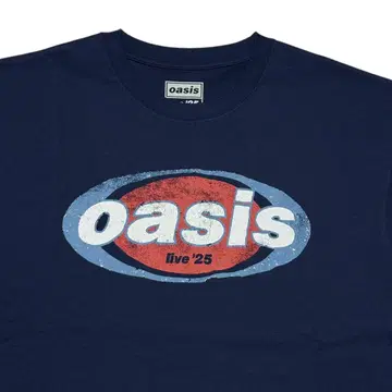 XL oasis Live'25 Tour Logo Navy 티셔츠