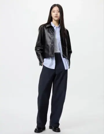 저지 배럴 렉 팬츠 긴 길이 xs