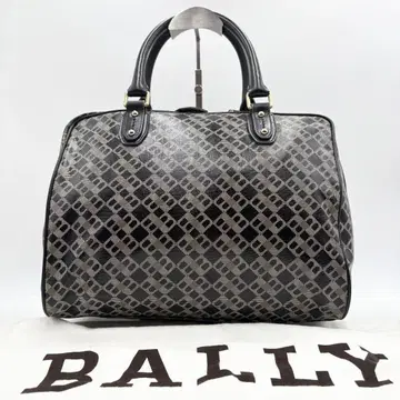 BALLY 발리 미니 보스턴 백 로고 올 패턴 PVC 블랙
