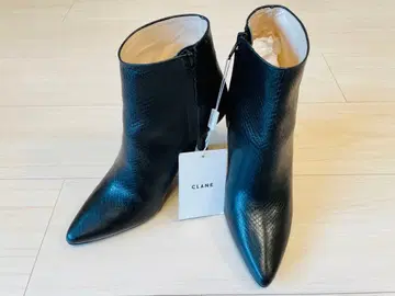 클라네 부츠 사이드 지퍼 37 24cm 상당 블랙
