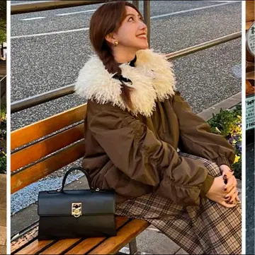 RANCLIC poodle fur gather sleeve blouson