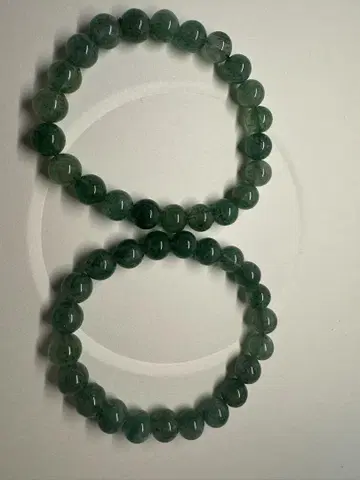 천연 그린 스트로베리 쿼츠 팔찌 8.5mm 2개 세트