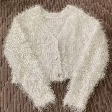 실버 복슬복슬 가디건