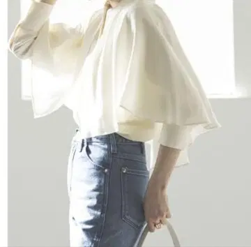 NOBLE noble 실키 크로스 케이프 블라우스