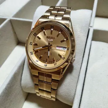 SEIKO 자동 와인딩 시계 골드 아랍어 영어