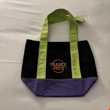 TRADER JOE'S 토트백 블랙 그린 보라색