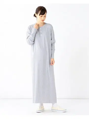 Healthknit x BEAMS BOY 맥시 원피스 그레이