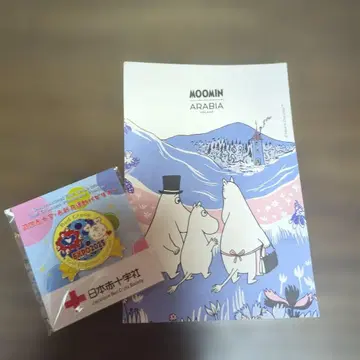 오사카 간사이 엑스포 십자가관 미야쿠미야쿠 무민 아라비아 핀 배지 세트