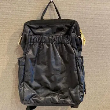 아티잔앤아티스트 와이드 오픈 백팩 블랙 카모플라주 x 안감 블루