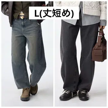 GU 배럴 레그 청바지 (기장 짧음) L 2개 세트