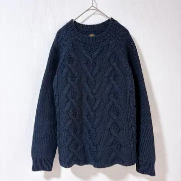 BATONER 바토너 울 케이블 니트 크루넥 풀오버