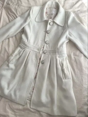 LIZ LISA 리즈리사 코트 화이트 리본 포켓 꽃무늬