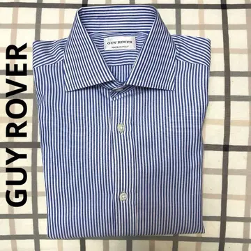 [ GUY ROVER ] 드레스 셔츠 블루 스트라이프 넥 36cm