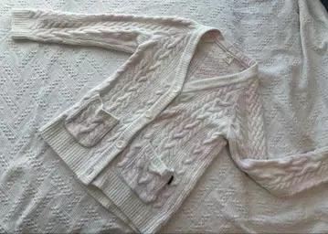 케이블 짜임 가디건 제라피케 여성용 F 사이즈 핑크