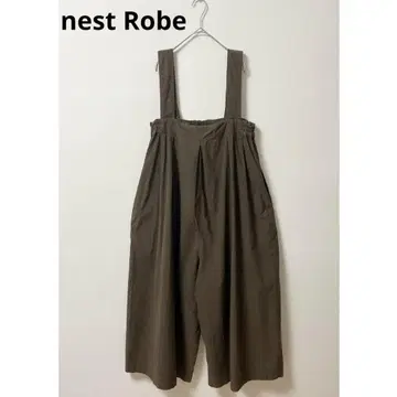 네스트로브 살로펫 여성용 면 린넨 와이드 팬츠 오버롤 브라운