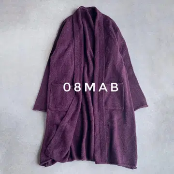 08mab 촉촉한 알파카 혼방 토퍼 롱 가디건 퍼플