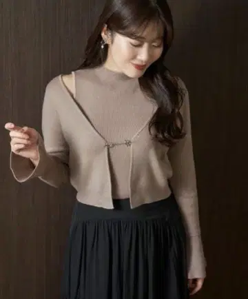 herlipto Flared Sleeve Knit Set latte