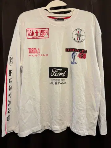 ZARA 한정품 Ford Mustang 긴팔 티셔츠 화이트 L