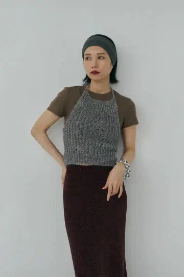 Mediam Melange Mohair Halter Top