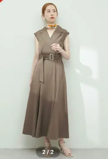 natural couture 슬리브리스 롱 원피스
